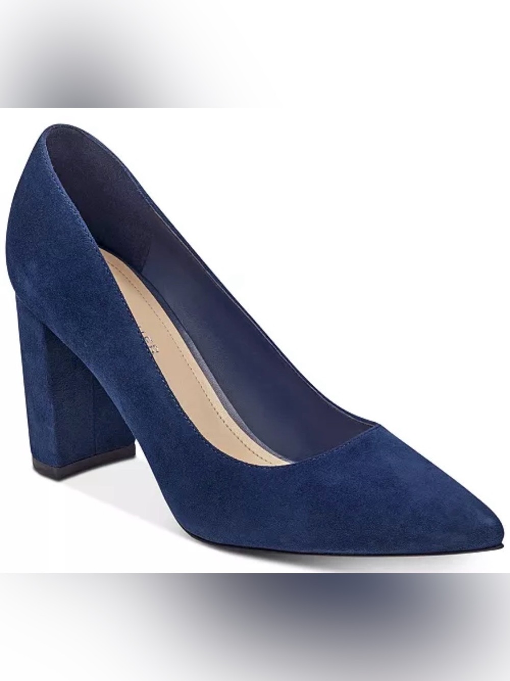 NIB Marc Fisher Women's Viviene High Block Heel Blue Suede Dress Pumps Sz 5
